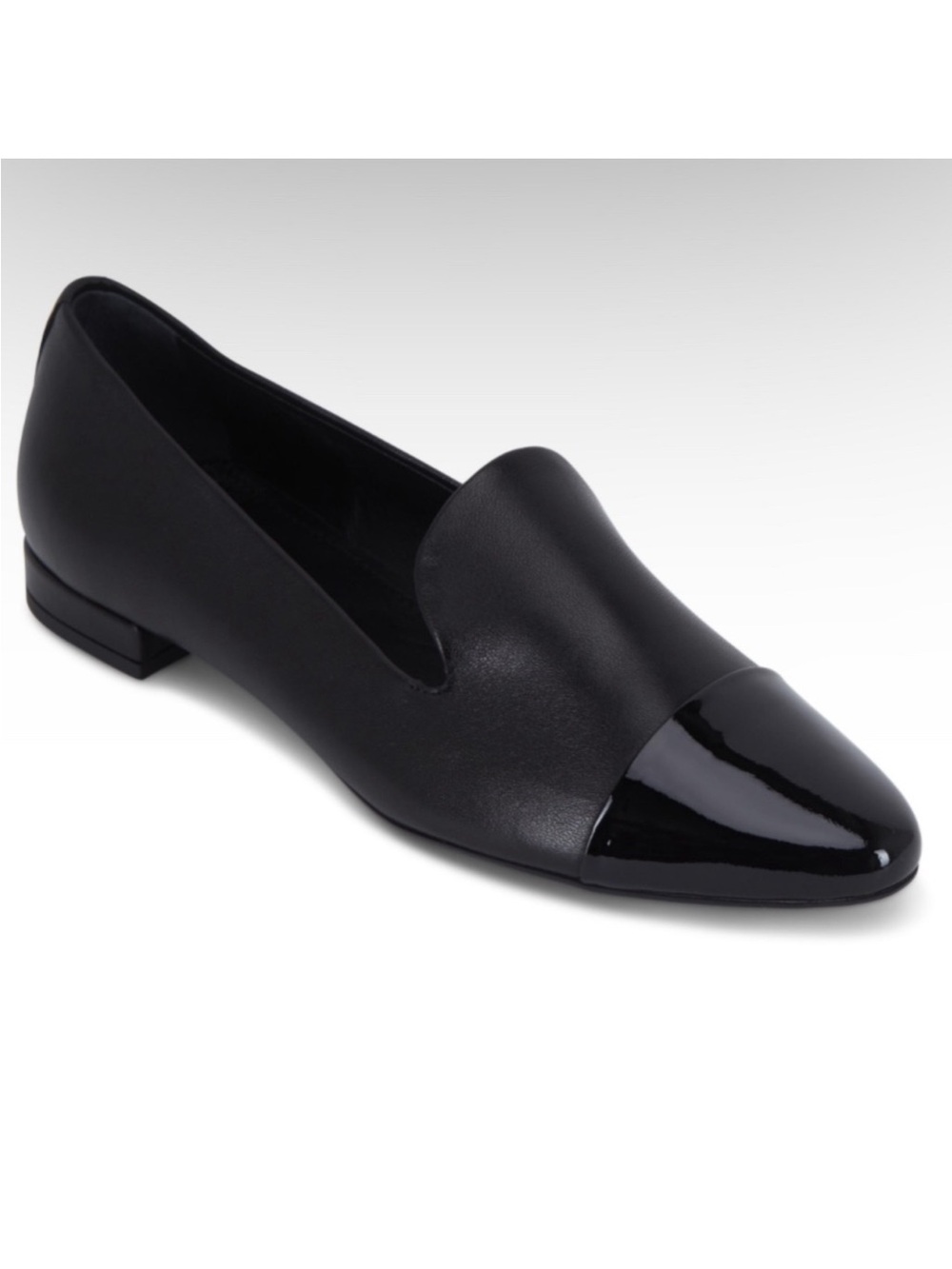 AGL Black Patent Toe Leather Loafer